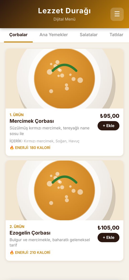 Fixpaket dijital menü örneği
